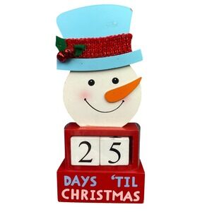 Wooden‎ Snowman Countdown Calendar 25 Days Till Christmas Holiday Decor